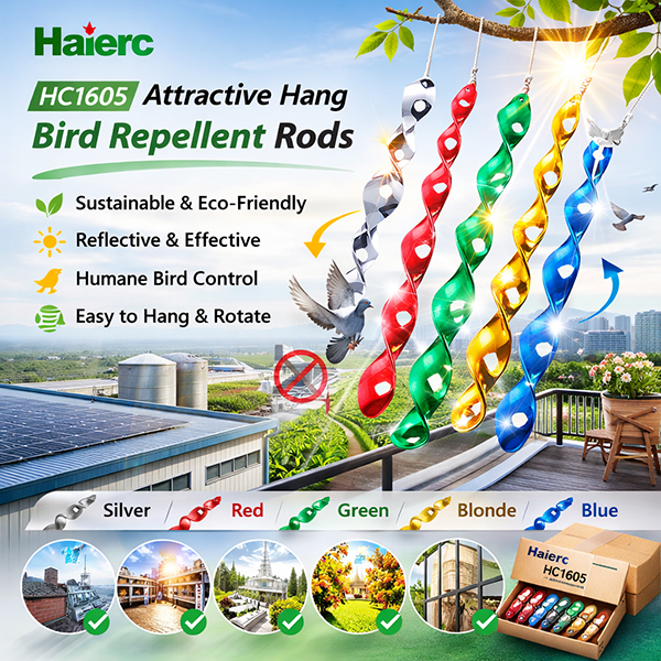 Haierc Attractive Hang Bird Repellent Reflective Bird Scare Rods HC1605 – Humane & Eco-Friendly Bird Control Solution
