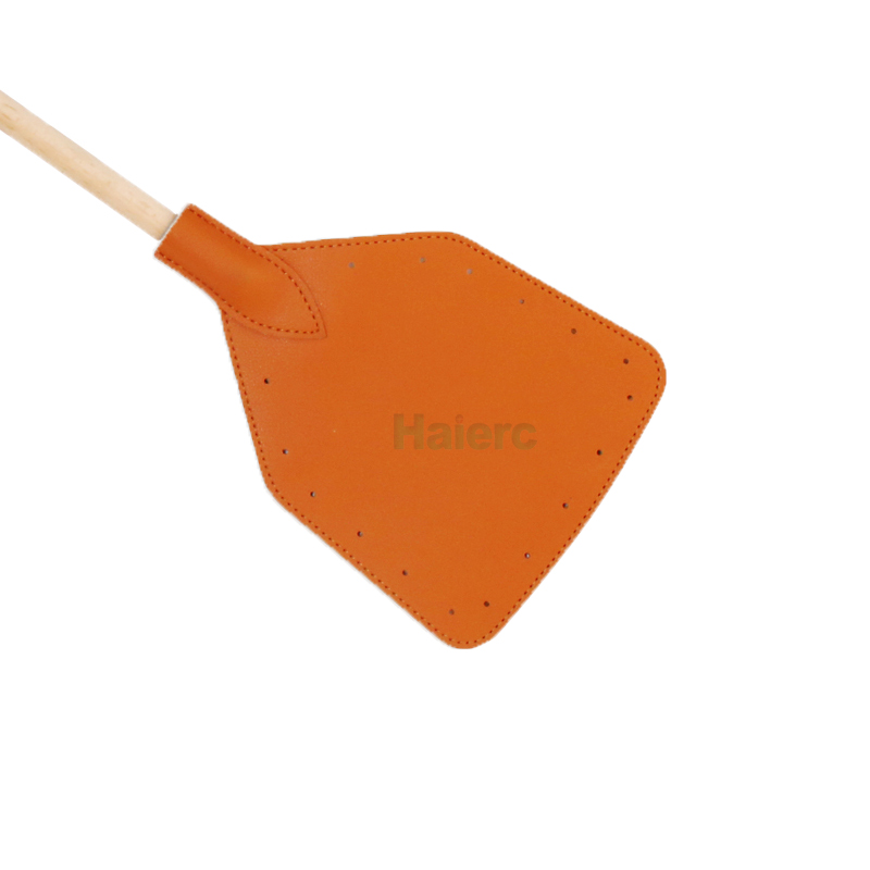 Haierc Sturdy Leather Fly Swatter for Indoors Long Handle Heavy Duty Wood Fly Swatter With Hanging Rope Durable Fly Swatter