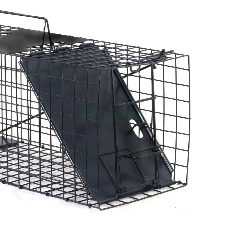 Foldable Humane Live Animal Trap Cage 62.5x21.5x19.1cm Heavy Duty Wire Mesh Pest Control Catch Cage for Stray Cats, Rabbits, Raccoons, Opossums