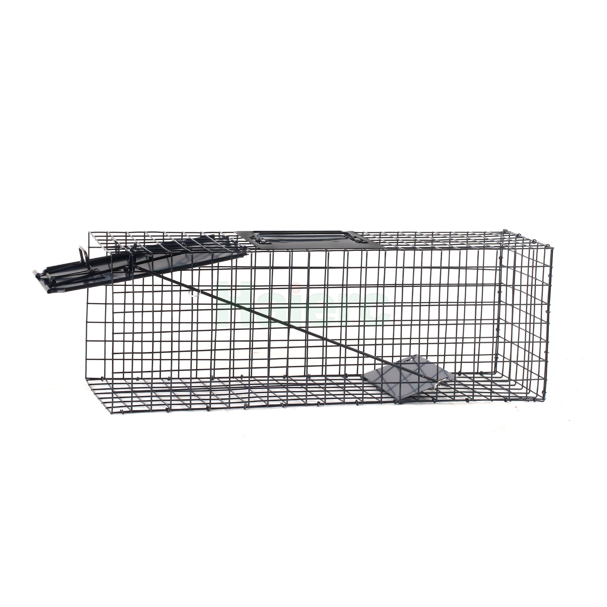 Foldable Humane Live Animal Trap Cage 62.5x21.5x19.1cm Heavy Duty Wire Mesh Pest Control Catch Cage for Stray Cats, Rabbits, Raccoons, Opossums