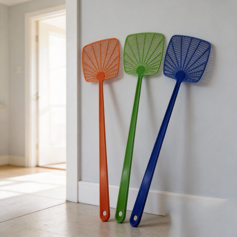 Haierc Personalized Plastic Fly Swatters with Long Handles for Home, Patio & Office Use
