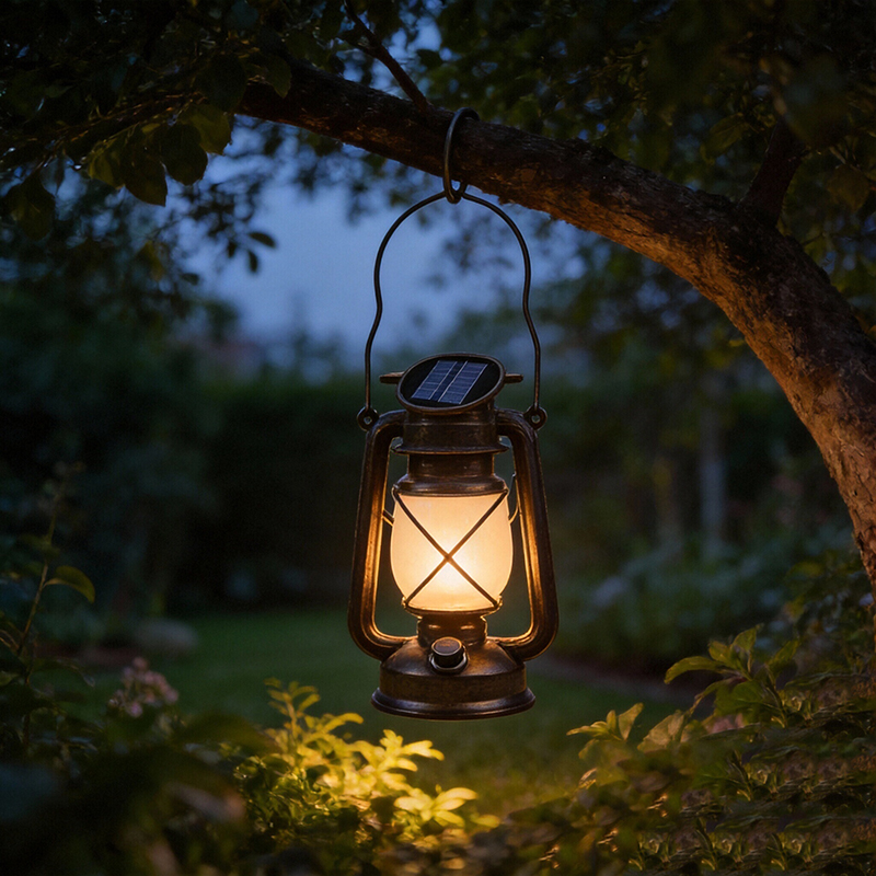 Haierc Solar Powered Outdoor Insect Zapper Light with Flame / White LED, UV Mosquito Killer Lamp, Garden Patio Camping Lamp