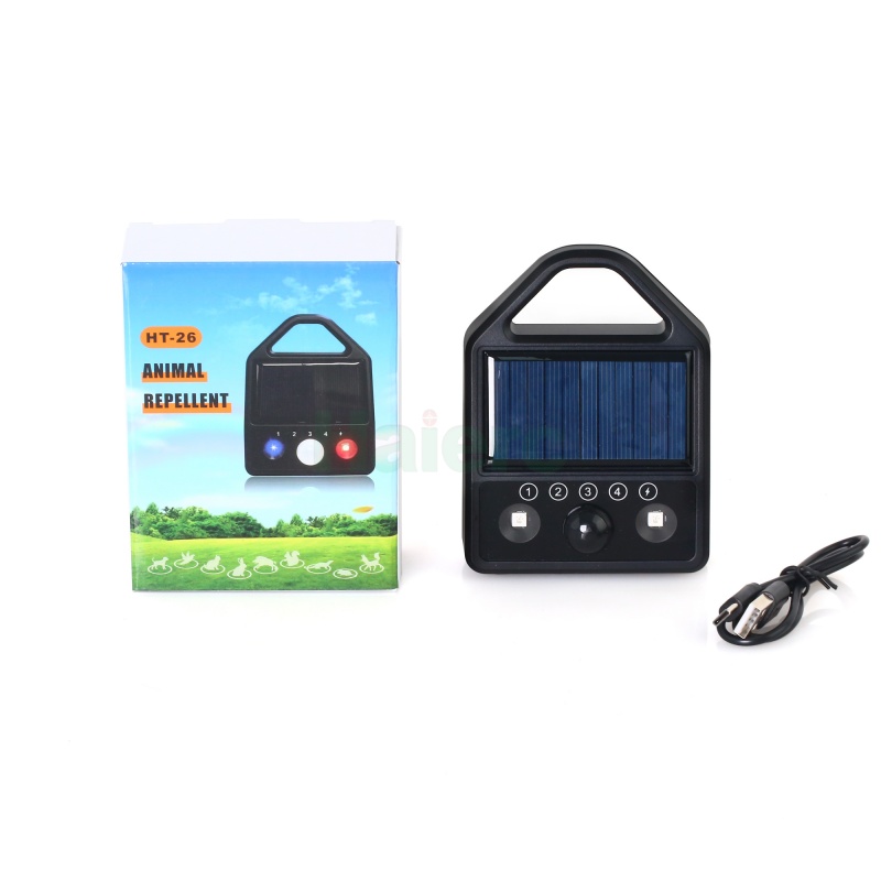 Solar Powered Outdoor Ultrasonic Mouse Repellent with PIR Motion Sensor LED Flash Waterproof Rodent Repeller for Garden Farm Yard